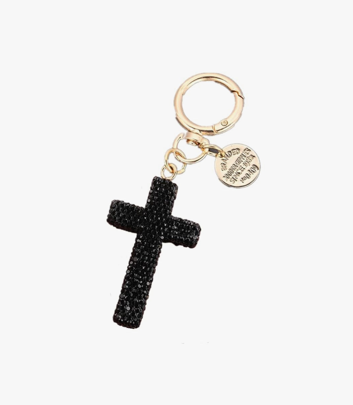 1pc Rhinestone Studded Cross Shape Keychain