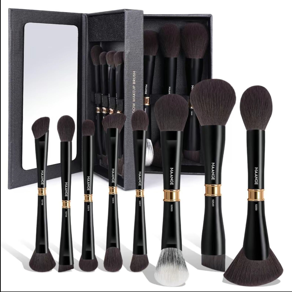 MAANGE 8pcs Professional Dual-Head Face Makeup Brush Set with Gift/Storage Box