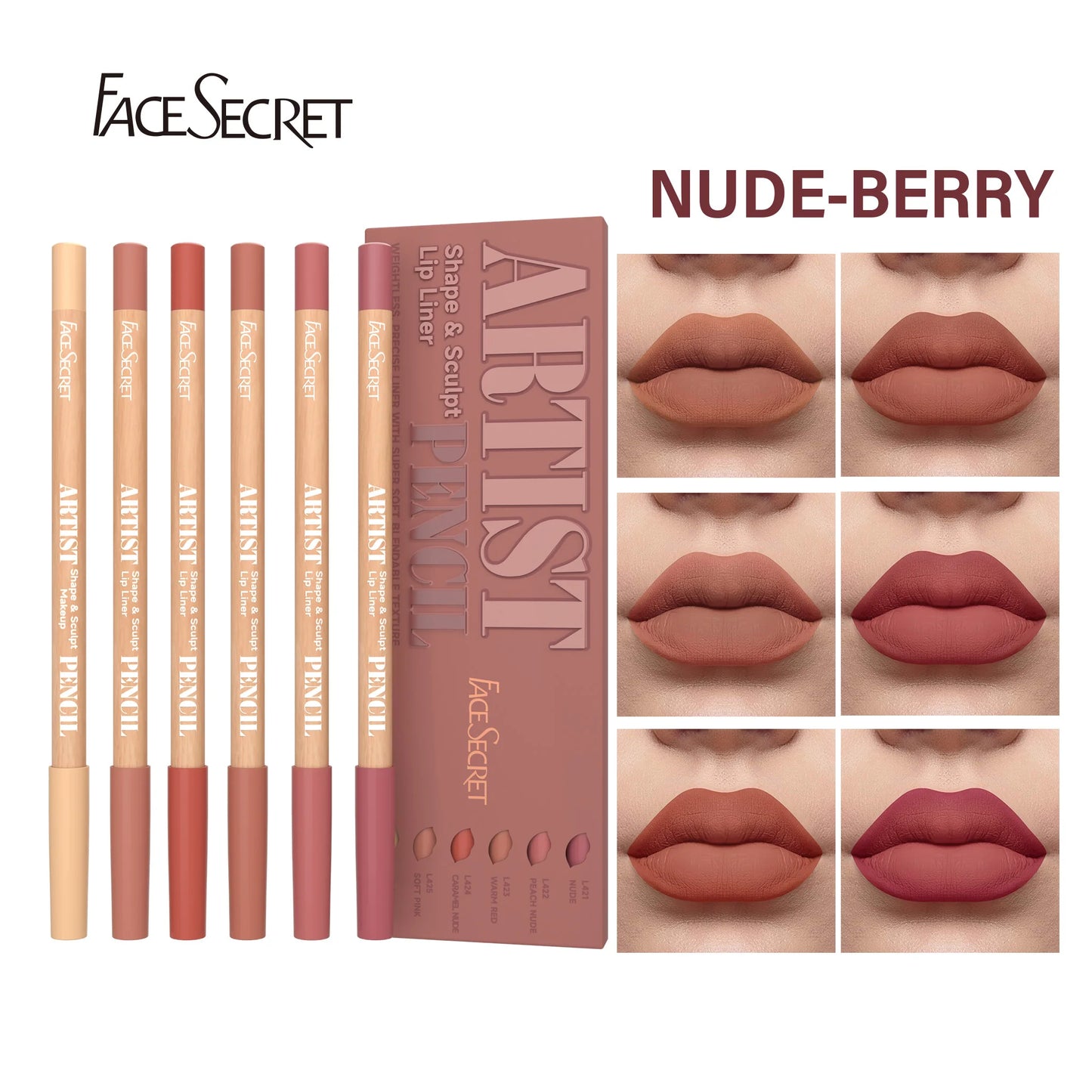 Face Secret Artist Shape Sculpt Lip Liner Pencil Set