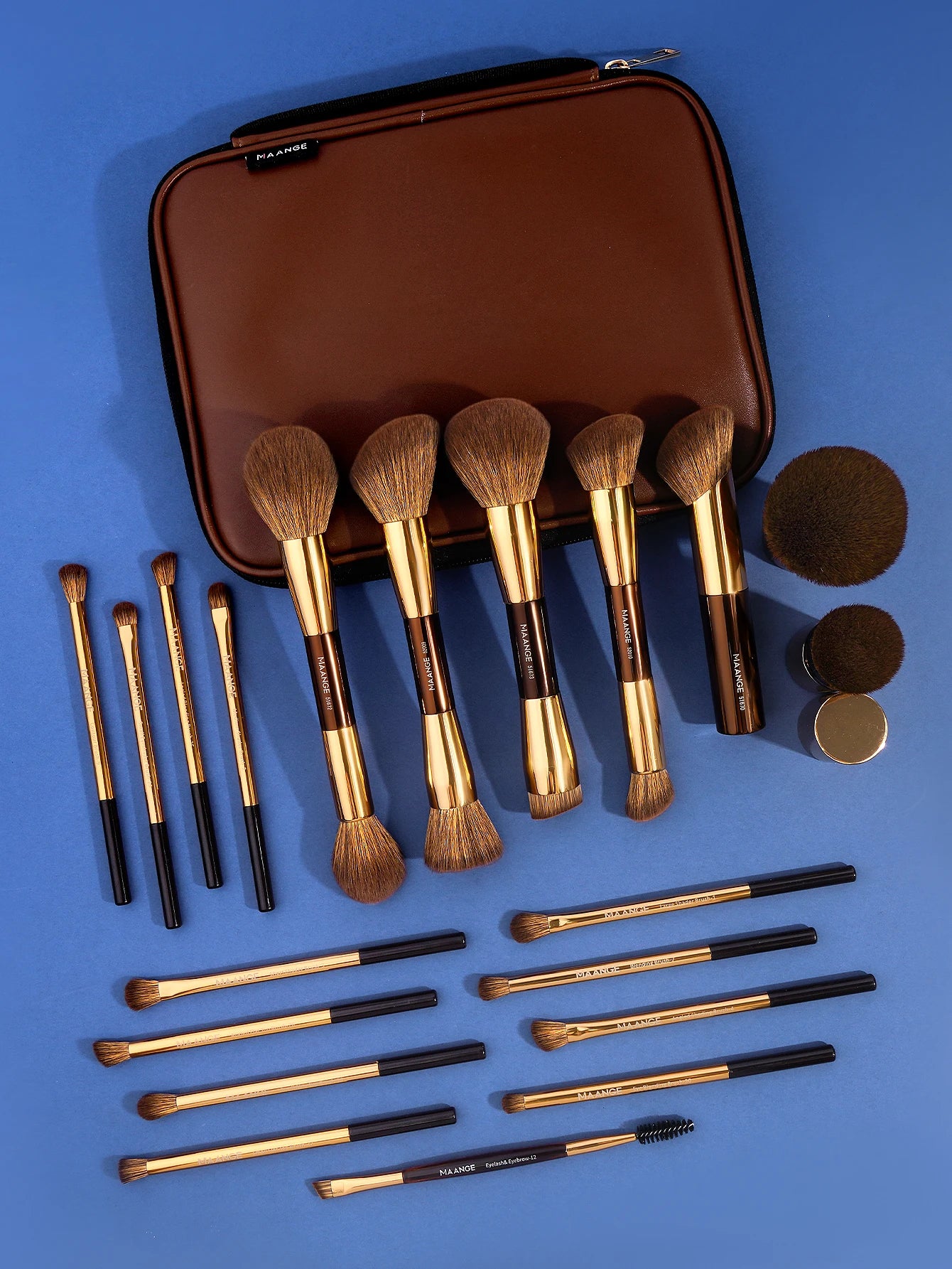 MAANGE 20pcs Pro Makeup Brushes + Storage Bag