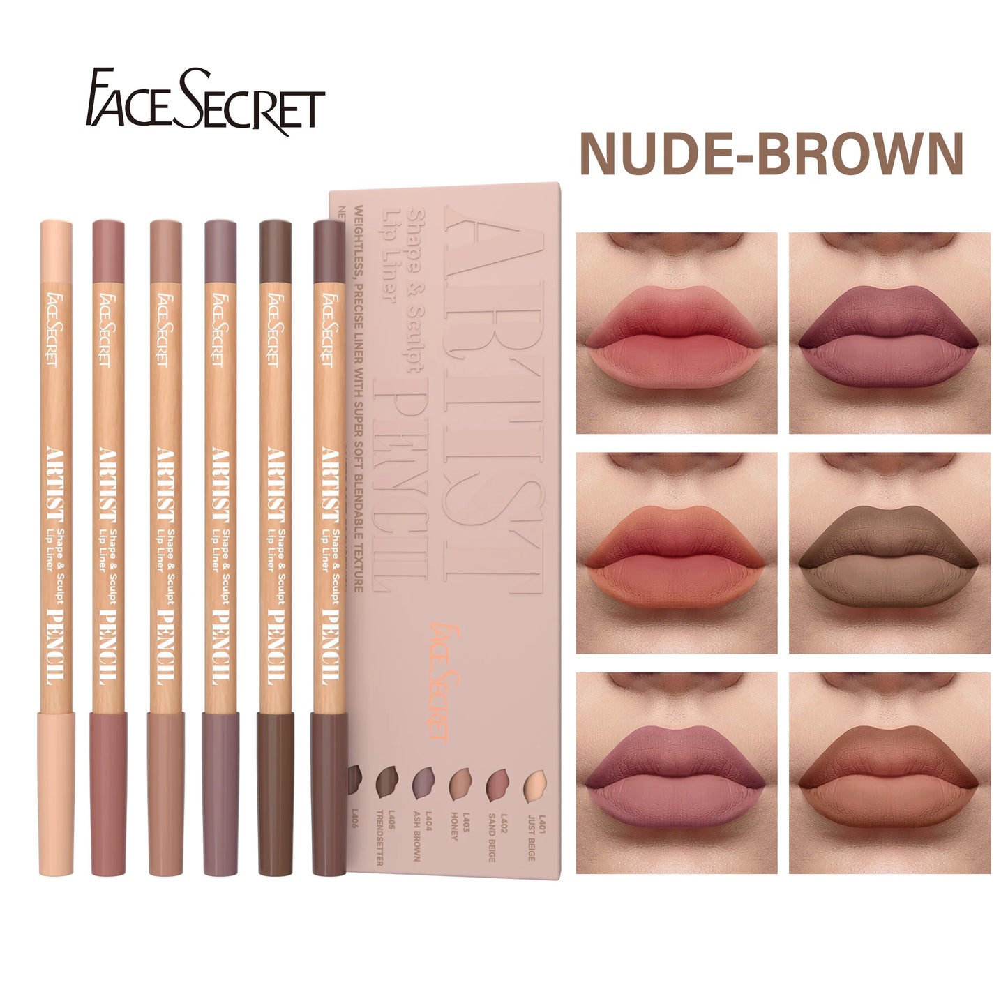 Face Secret Artist Shape Sculpt Lip Liner Pencil Set