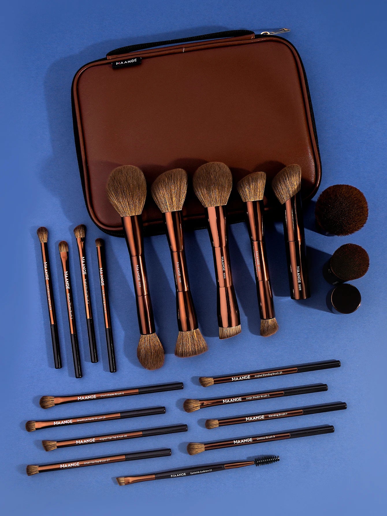MAANGE 20pcs Pro Makeup Brushes + Storage Bag
