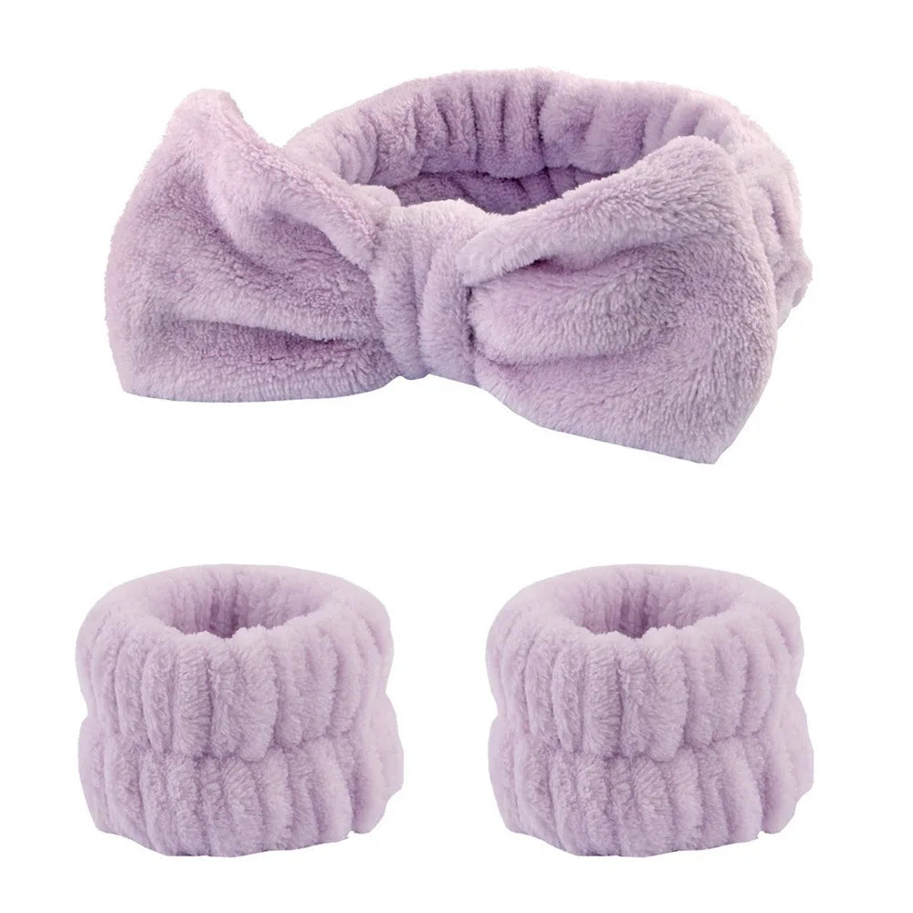 3 Pcs Spa Headband and Wristband Set