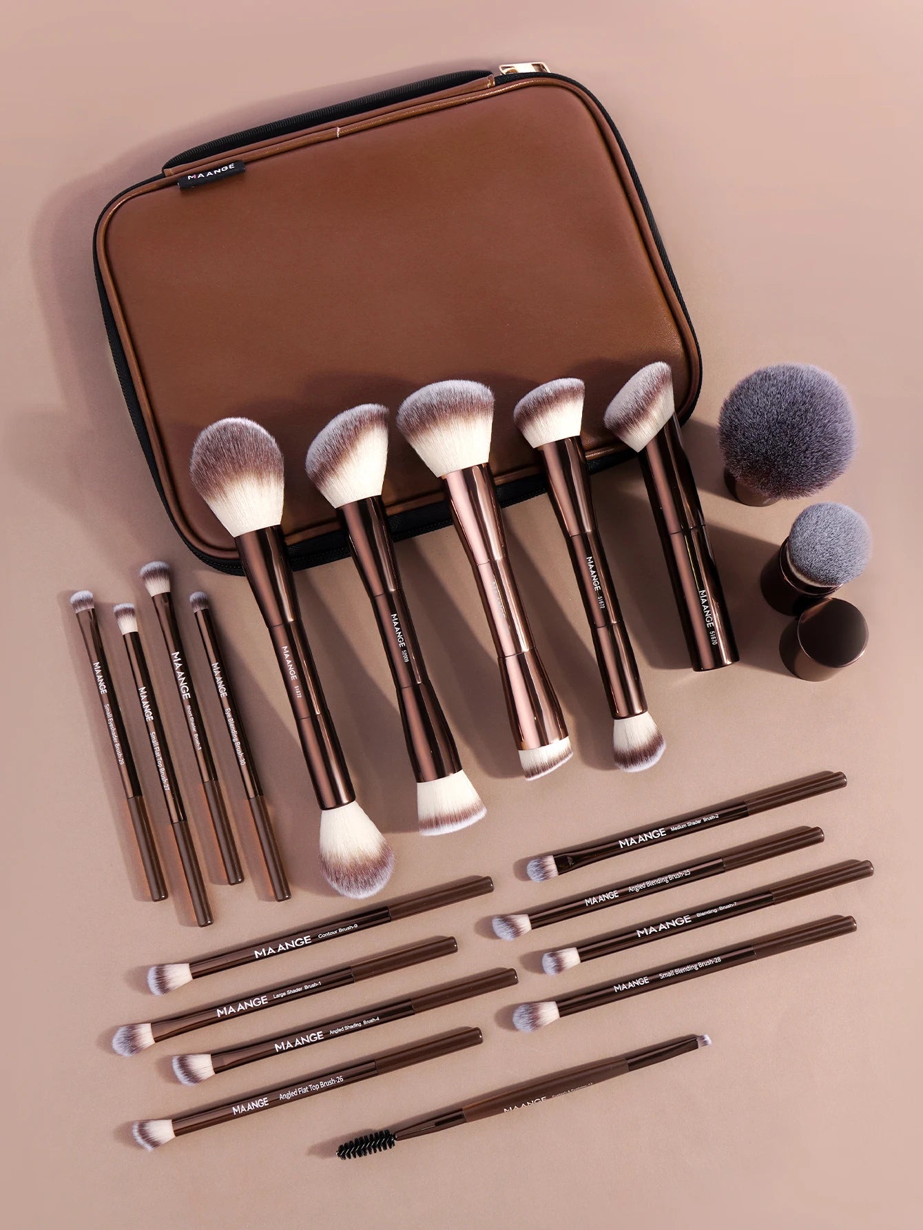MAANGE 20pcs Pro Makeup Brushes + Storage Bag