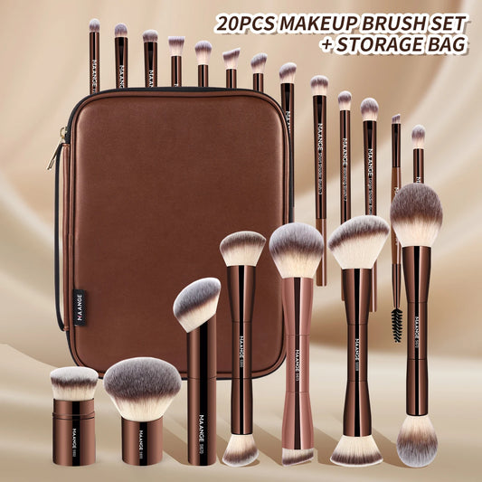MAANGE 20pcs Pro Makeup Brushes + Storage Bag