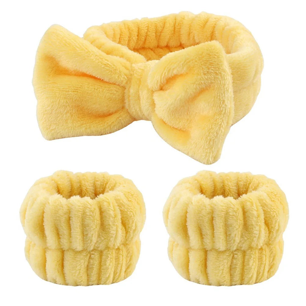 3 Pcs Spa Headband and Wristband Set