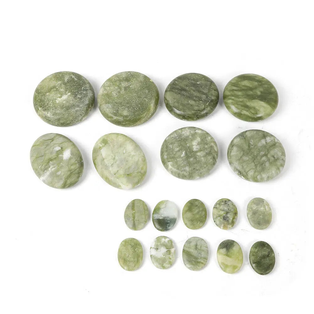 16-Piece Massage Stone Heater Box Set, 4 Sizes of Olivine Stones,