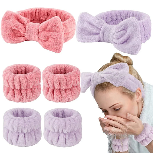 3 Pcs Spa Headband and Wristband Set