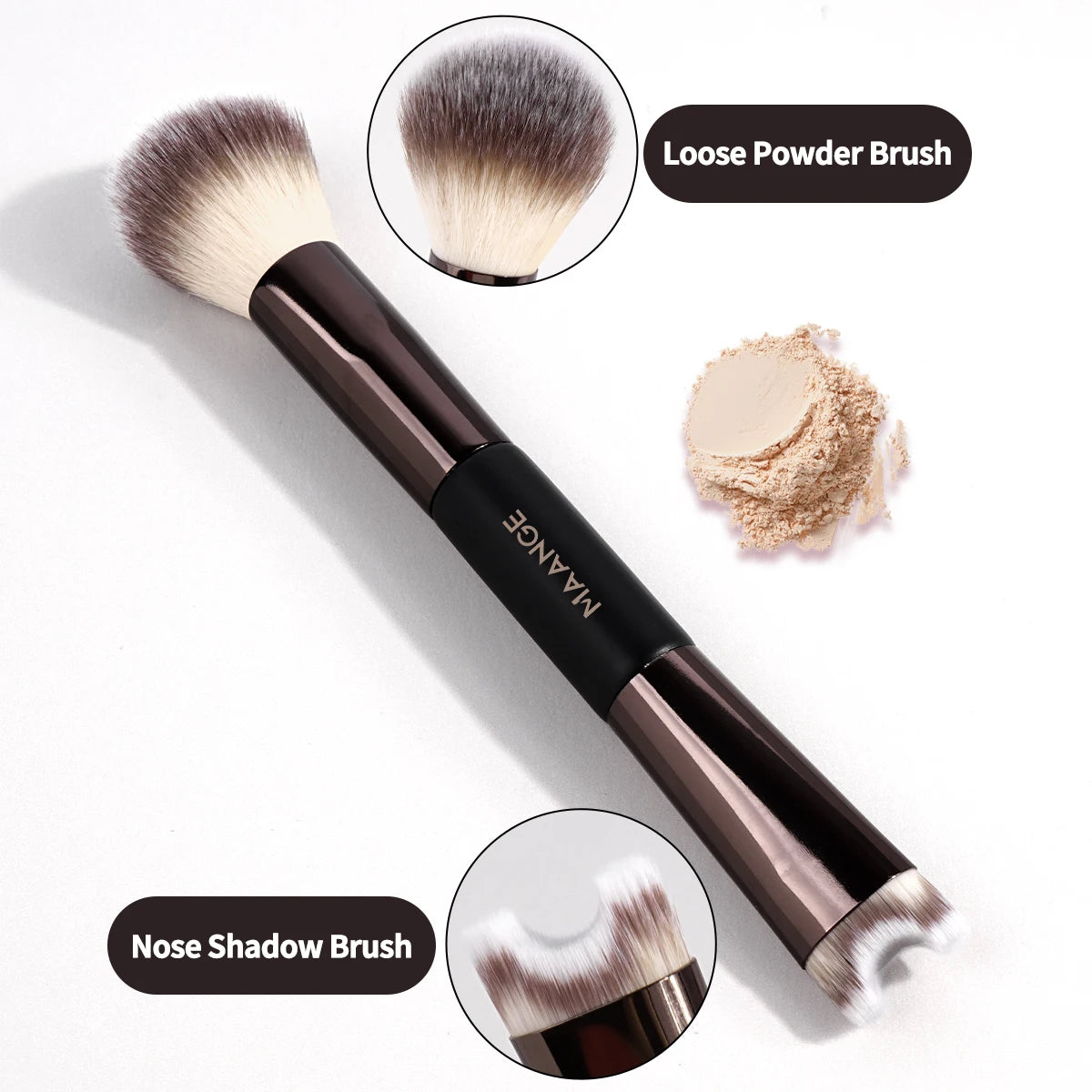 MAANGE Nose Contour U-Shaped Double Headed Makeup Brush